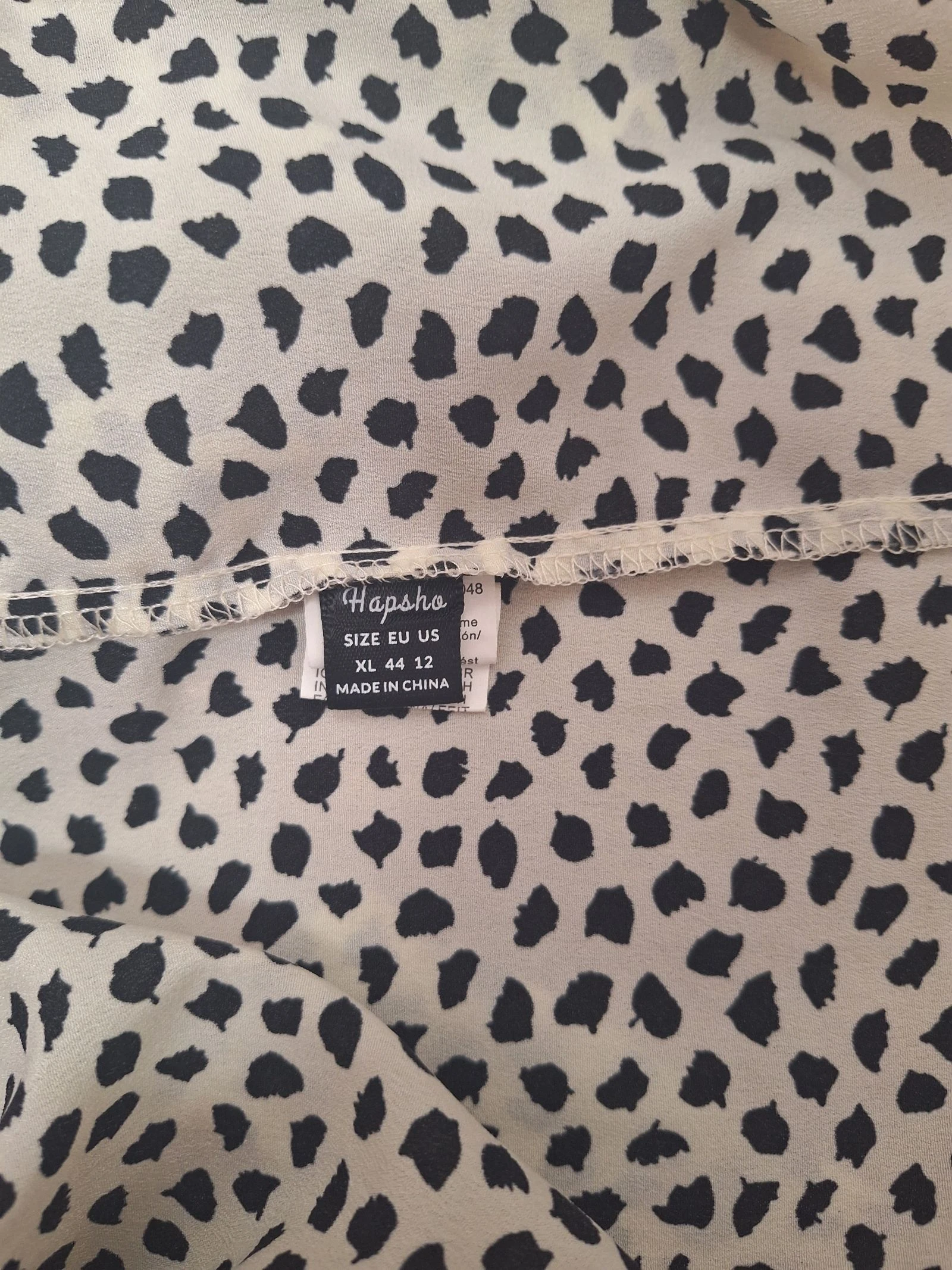 Hapsco animal print beige French sleeve blouse size XL – photo 5